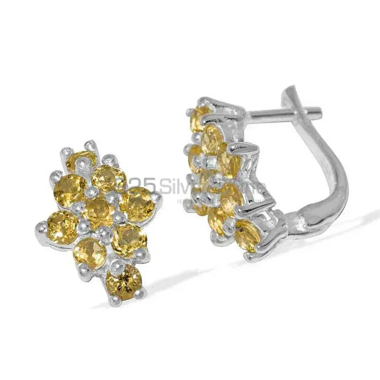 925 Sterling Silver Earrings Suppliers In Genuine Citrine Gemstone 925SE878_0