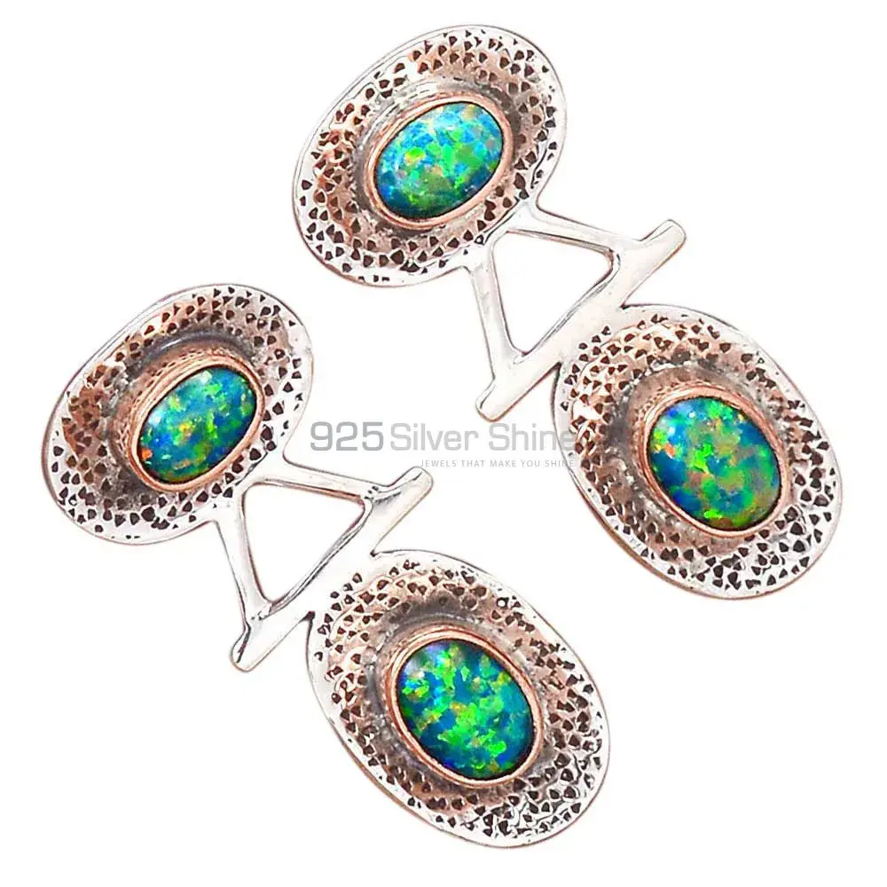 925 Sterling Silver Earrings In Genuine Opal Gemstone 925SE2119_2