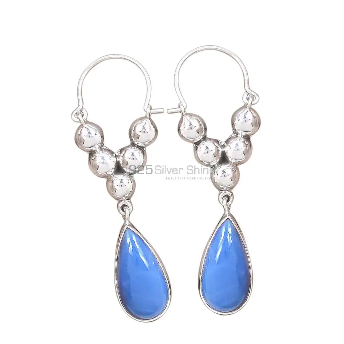 925 Sterling Silver Earrings In Genuine Opal Gemstone 925SE3069_0