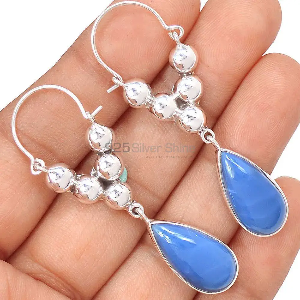 925 Sterling Silver Earrings In Genuine Opal Gemstone 925SE3069_1