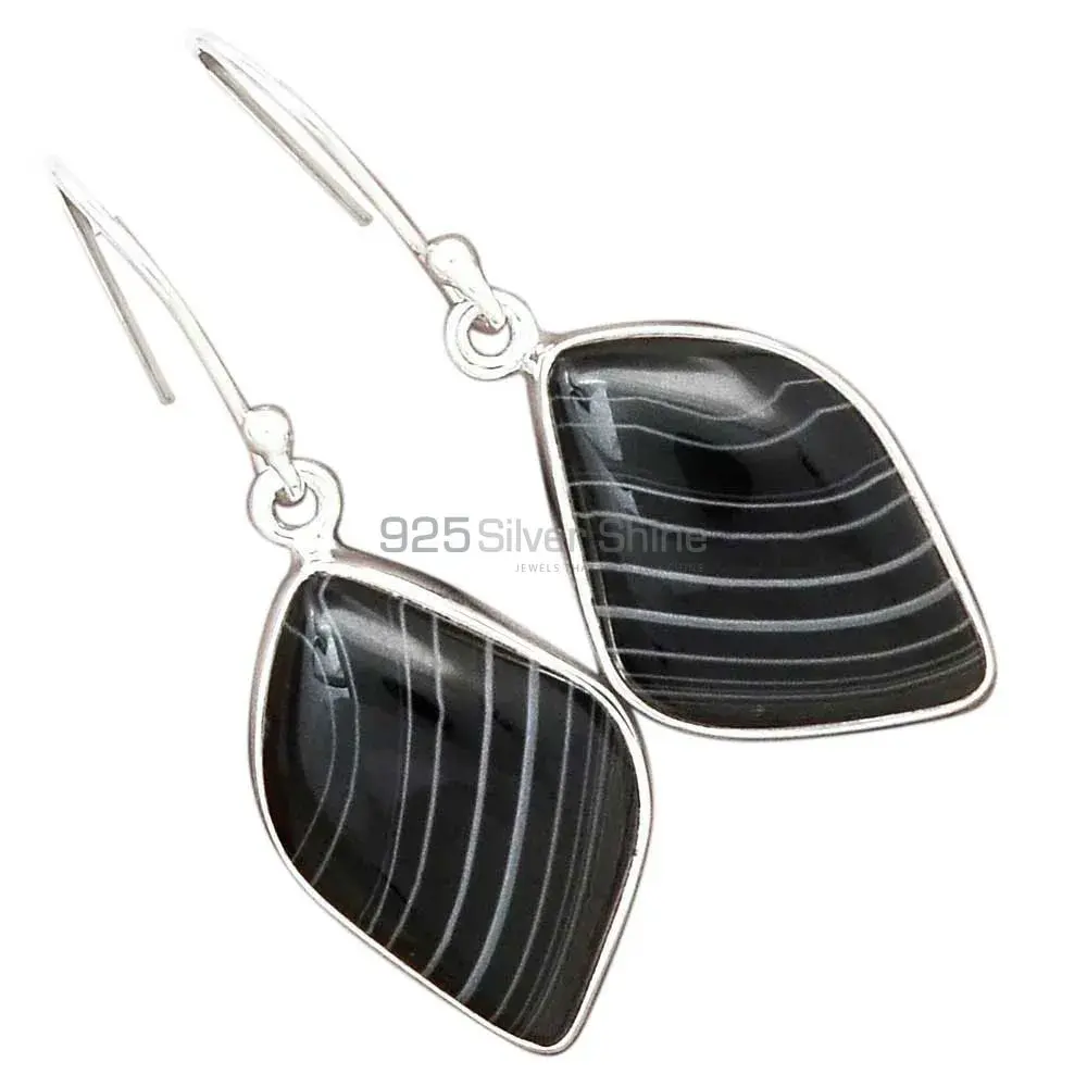 925 Sterling Silver Earrings Suppliers In Natural Botswana Agate Gemstone 925SE2731_4