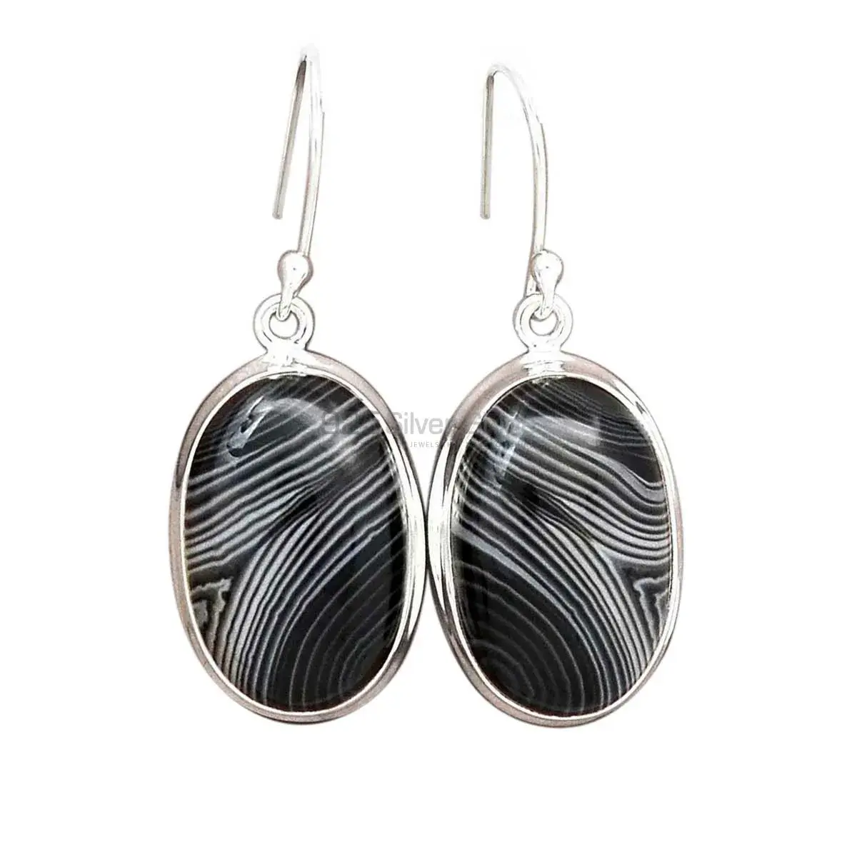 925 Sterling Silver Earrings In Natural Botswana Agate Gemstone 925SE2731_6