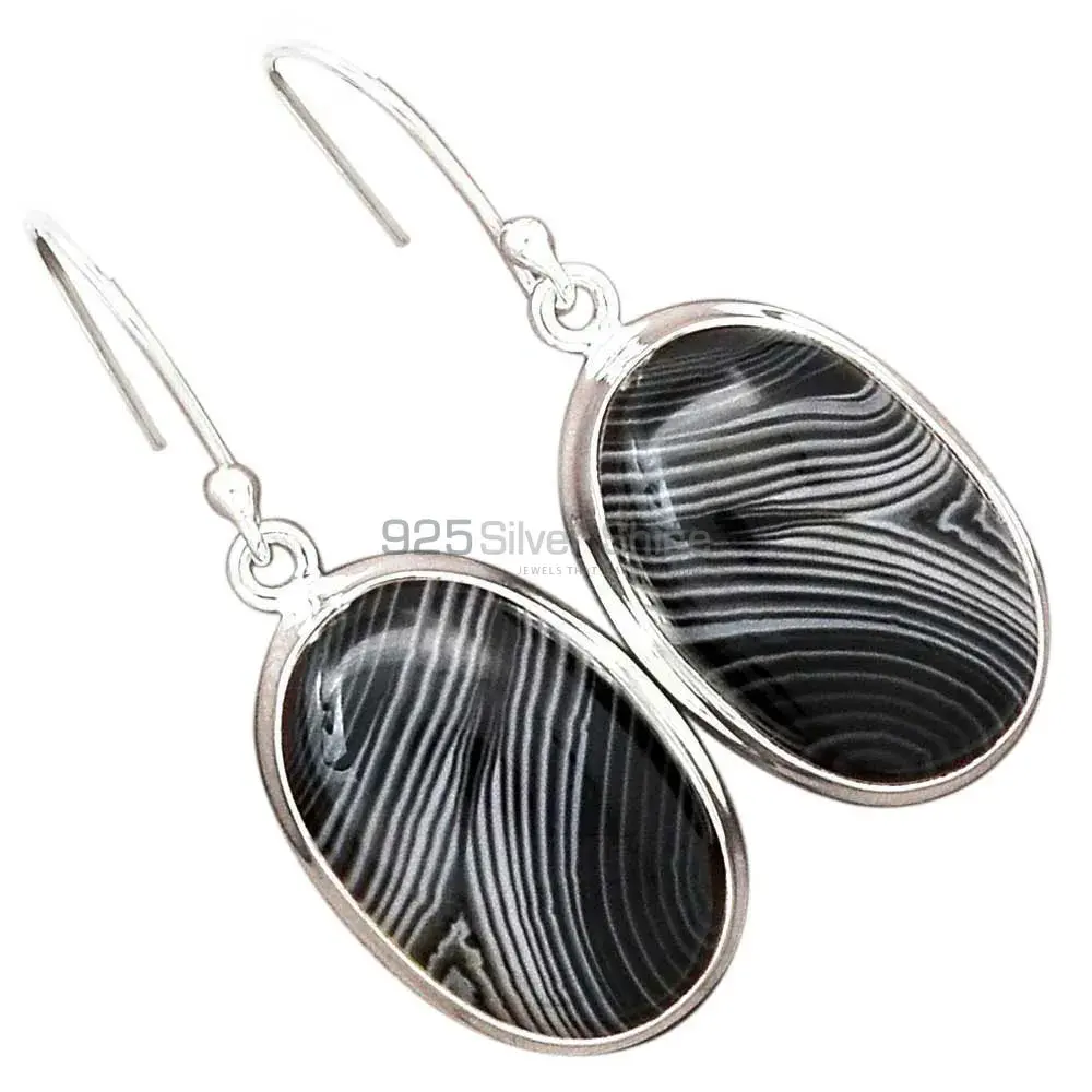 925 Sterling Silver Earrings In Natural Botswana Agate Gemstone 925SE2731_7