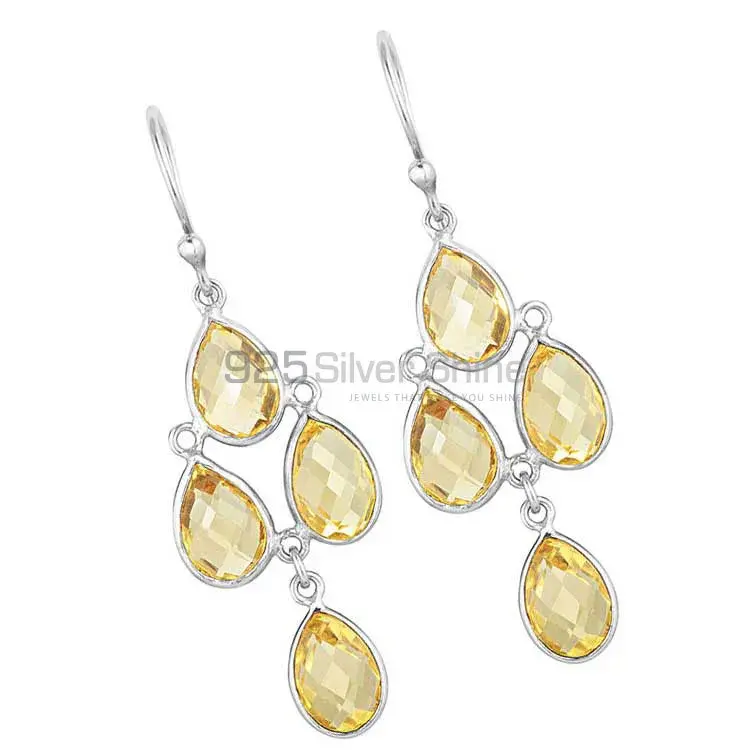 925 Sterling Silver Earrings Suppliers In Natural Citrine Gemstone 925SE1858_0