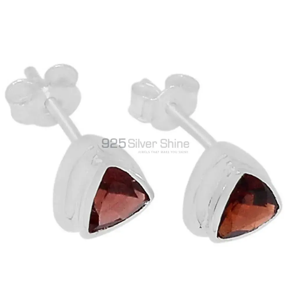 925 Sterling Silver Earrings Suppliers In Natural Garnet Gemstone 925SE323