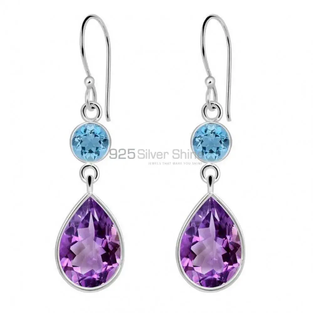 925 Sterling Silver Earrings In Natural Multi Gemstone 925SE2016_0