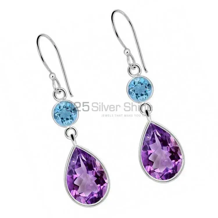 925 Sterling Silver Earrings In Natural Multi Gemstone 925SE2016_1