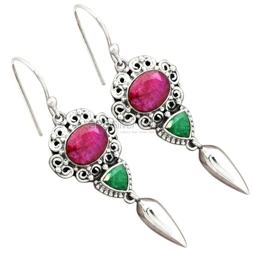 925 Sterling Silver Earrings Suppliers In Natural Multi Gemstone 925SE2433_1