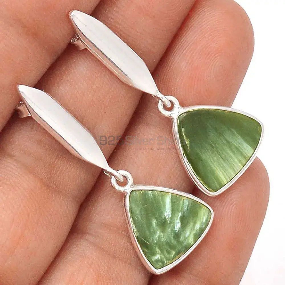 925 Sterling Silver Earrings Suppliers In Natural Seraphinite Gemstone 925SE2909_3