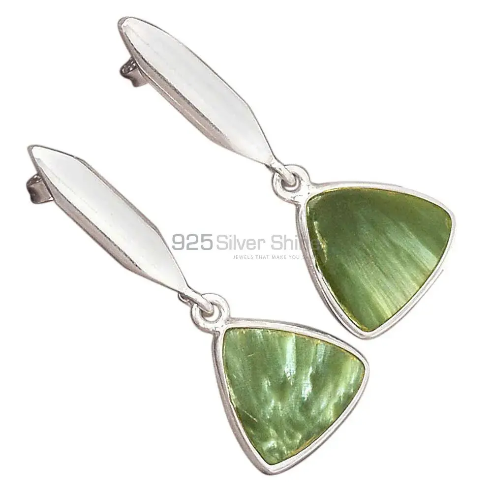 925 Sterling Silver Earrings Suppliers In Natural Seraphinite Gemstone 925SE2909_4