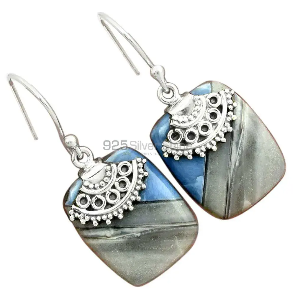 925 Sterling Silver Earrings In Semi Precious Agate Gemstone 925SE2513_1