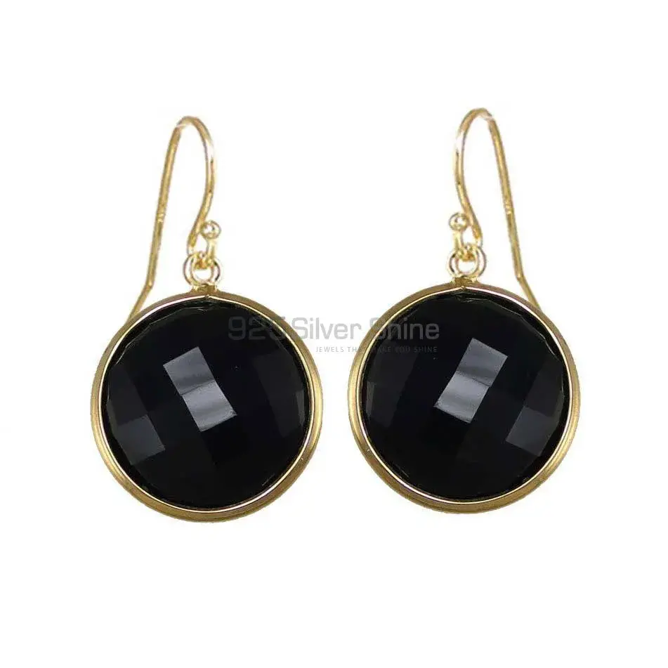 925 Sterling Silver Earrings Suppliers In Semi Precious Black Onyx Gemstone 925SE1938