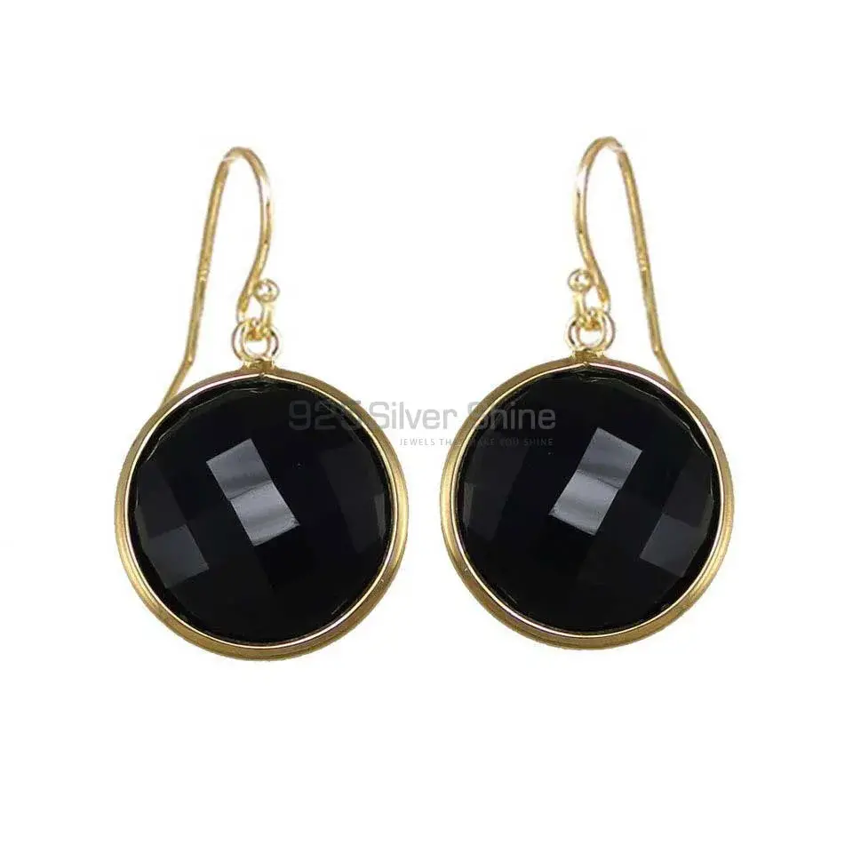 925 Sterling Silver Earrings In Semi Precious Black Onyx Gemstone 925SE1938_0