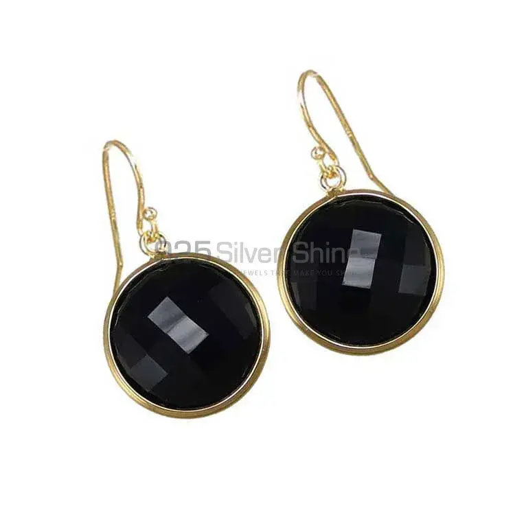 925 Sterling Silver Earrings Suppliers In Semi Precious Black Onyx Gemstone 925SE1938_0