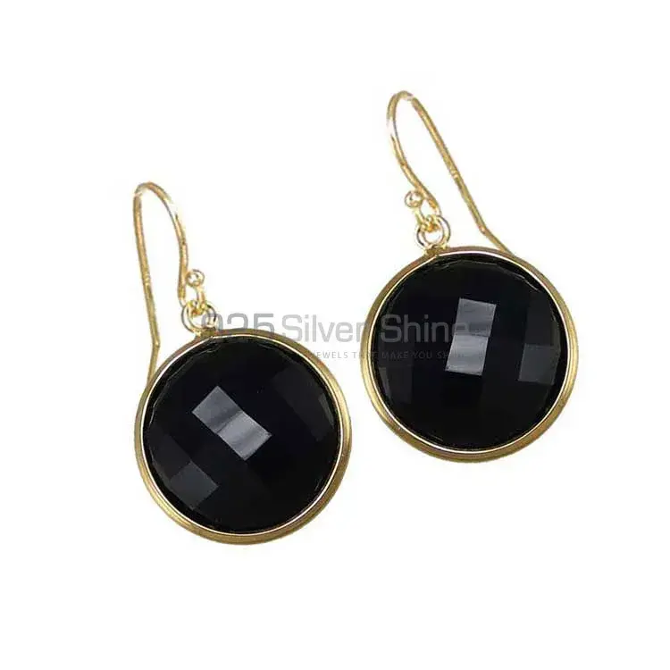 925 Sterling Silver Earrings In Semi Precious Black Onyx Gemstone 925SE1938_1