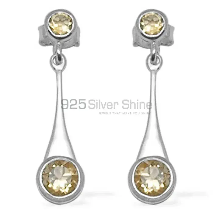 925 Sterling Silver Earrings Suppliers In Semi Precious Citrine Gemstone 925SE719