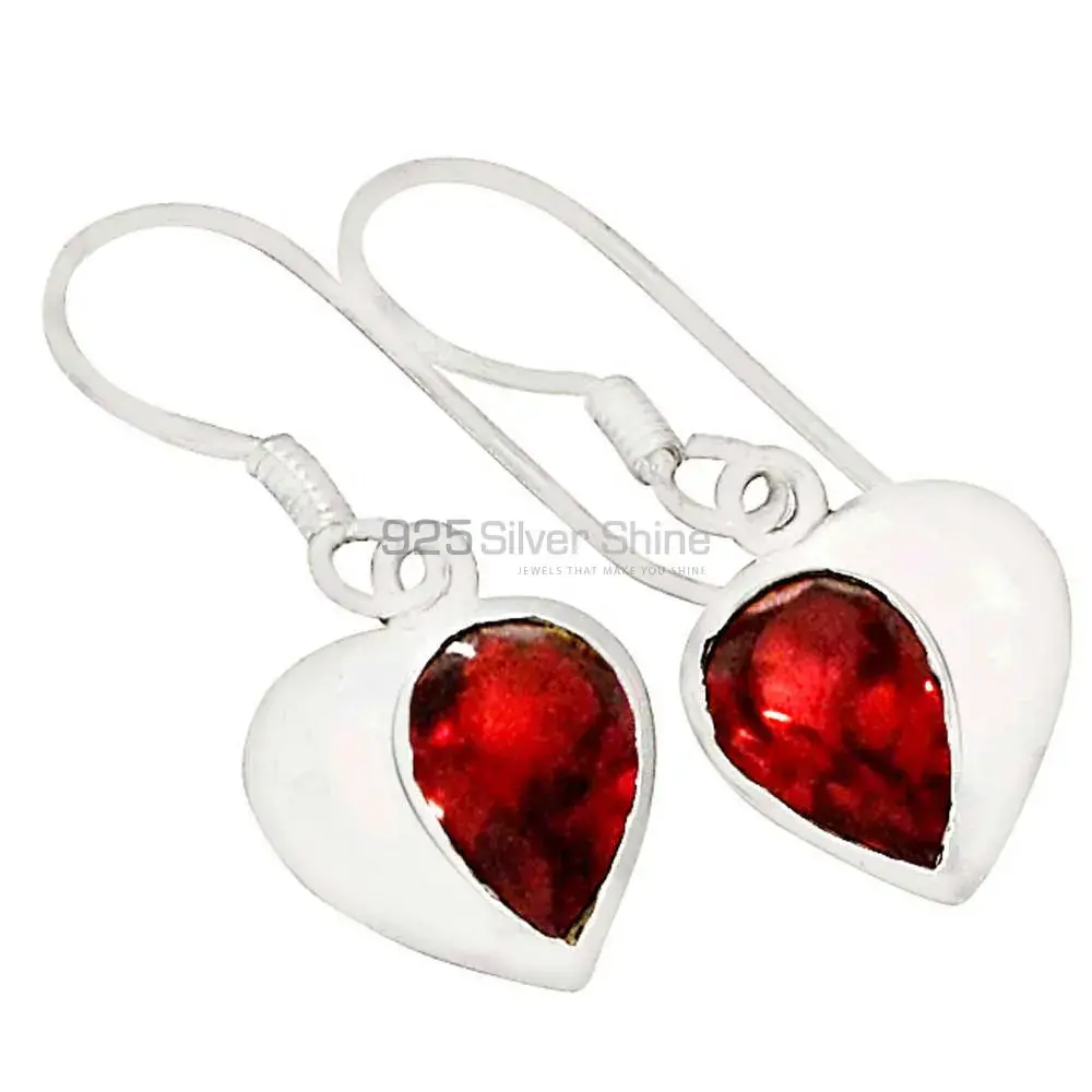 925 Sterling Silver Earrings Suppliers In Semi Precious Garnet Gemstone 925SE561