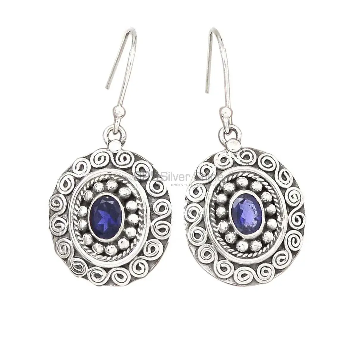 925 Sterling Silver Earrings Suppliers In Semi Precious Iolite Gemstone 925SE2989