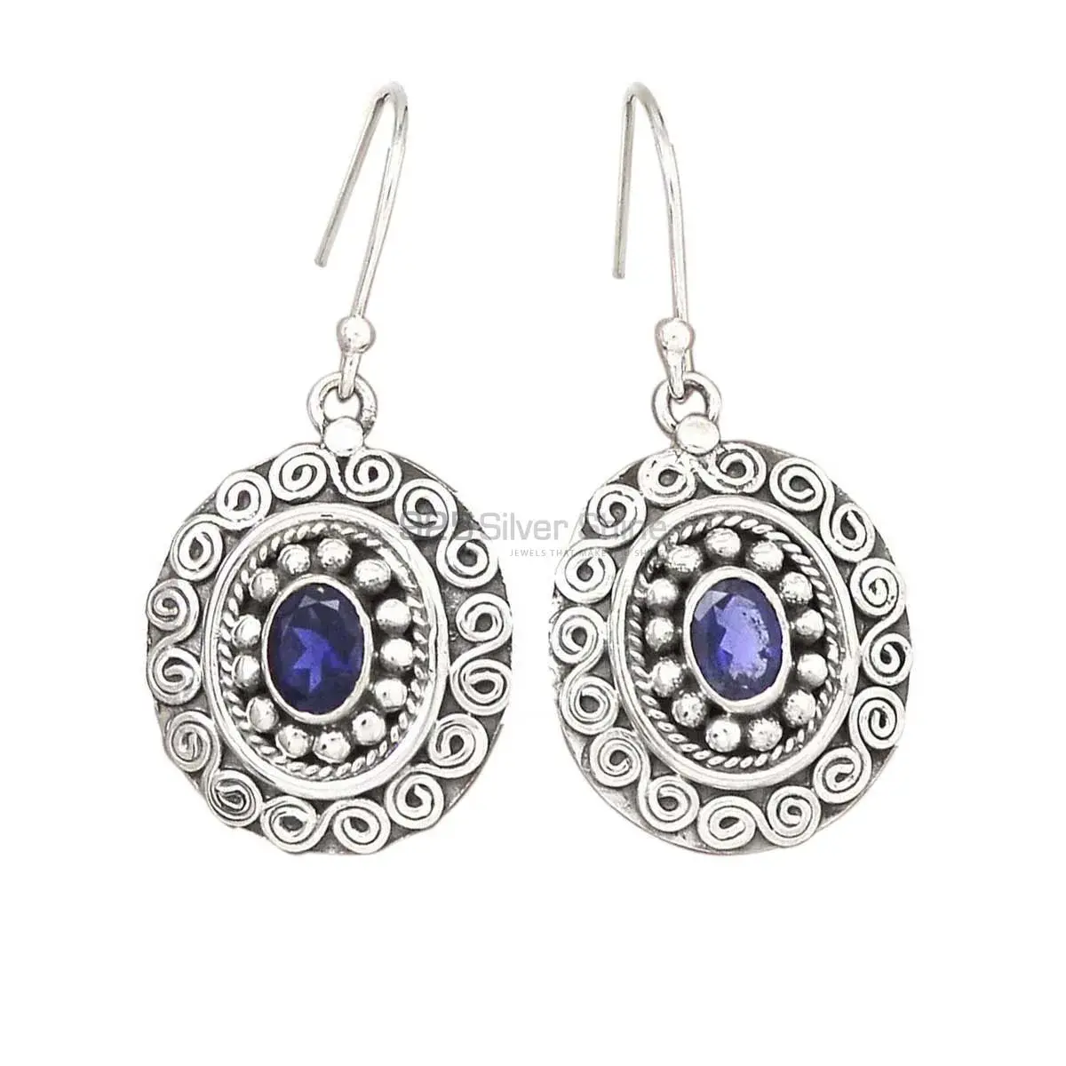 925 Sterling Silver Earrings In Semi Precious Iolite Gemstone 925SE2989_0