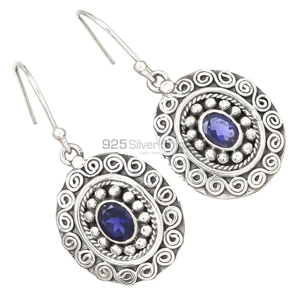 925 Sterling Silver Earrings Suppliers In Semi Precious Iolite Gemstone 925SE2989_1