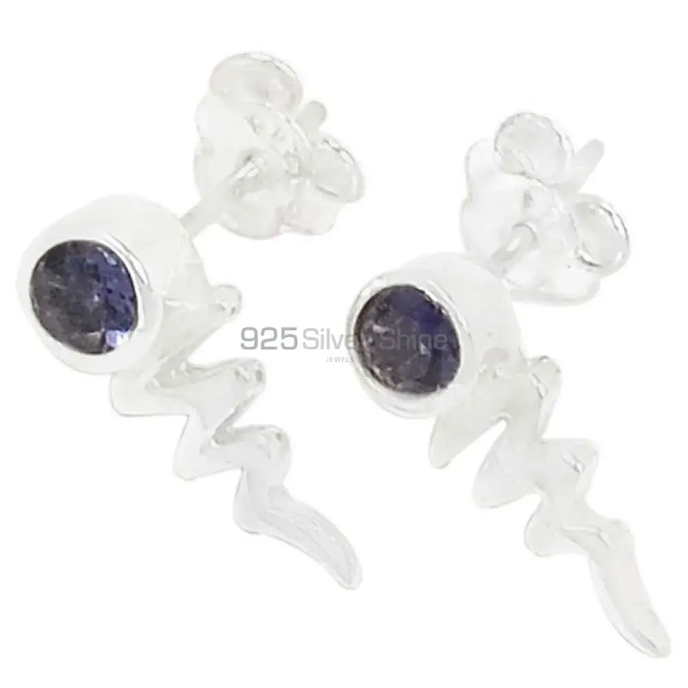 925 Sterling Silver Earrings Suppliers In Semi Precious Iolite Gemstone 925SE482