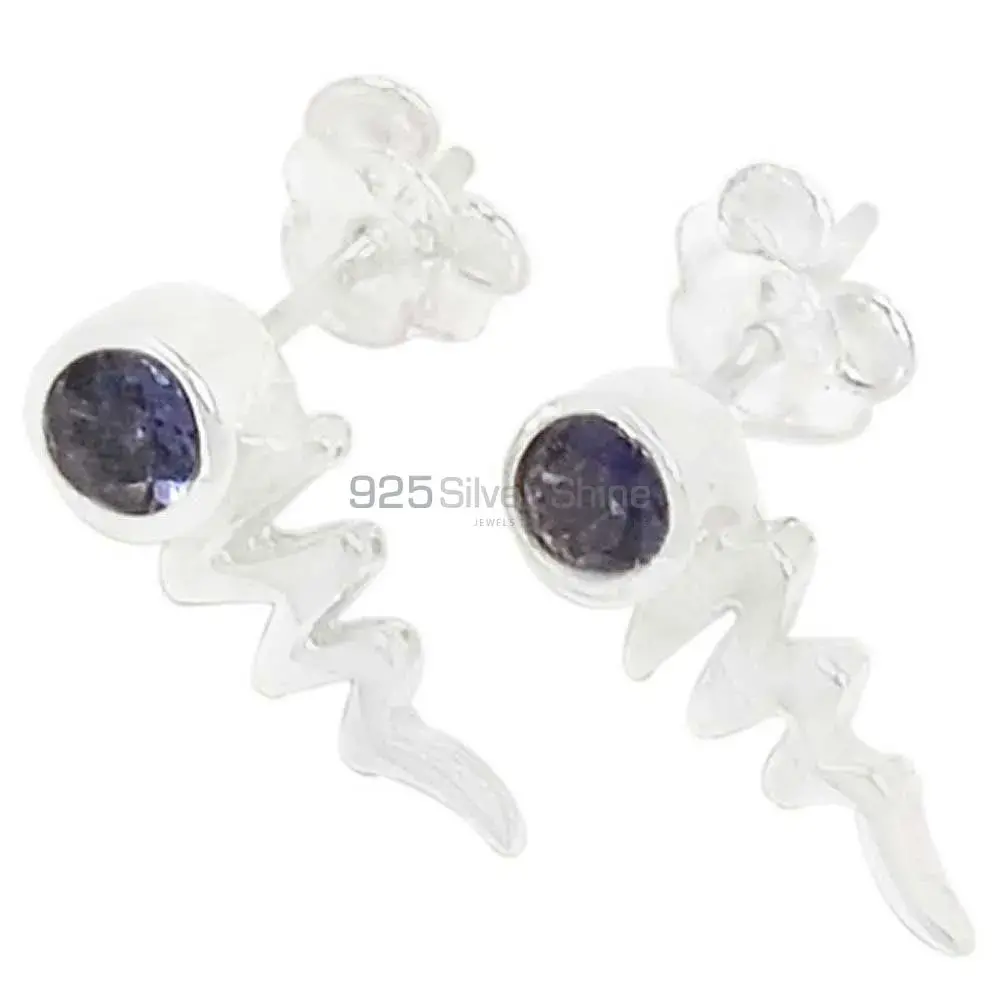 925 Sterling Silver Earrings In Semi Precious Iolite Gemstone 925SE482