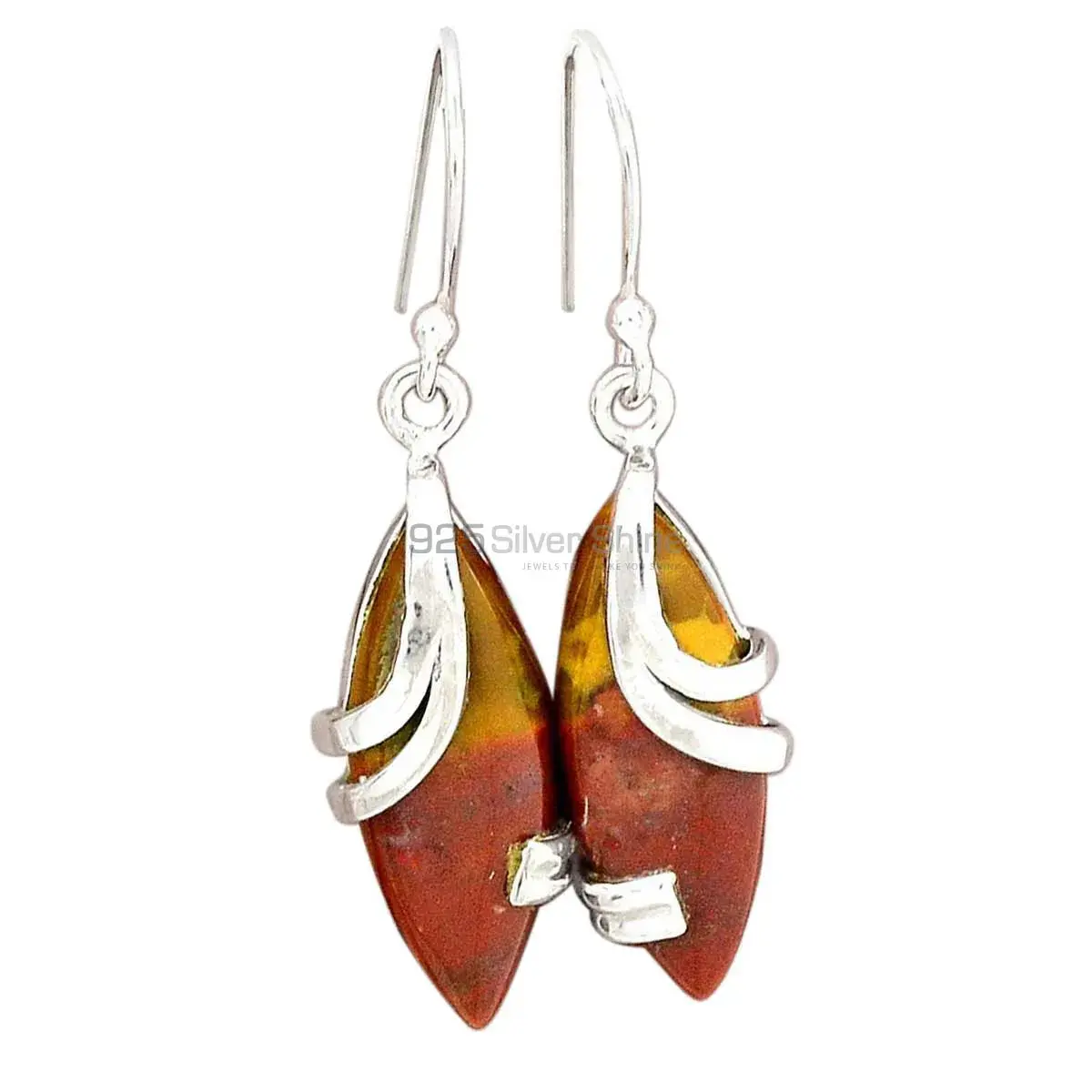 925 Sterling Silver Earrings In Semi Precious Mookaite Gemstone 925SE2118
