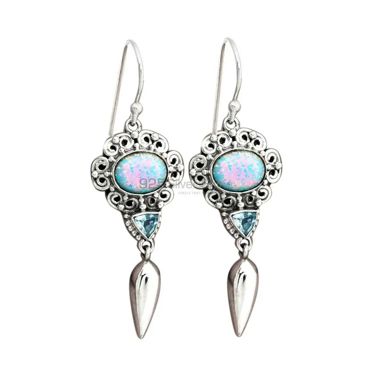 925 Sterling Silver Earrings In Semi Precious Multi Gemstone 925SE2434_0