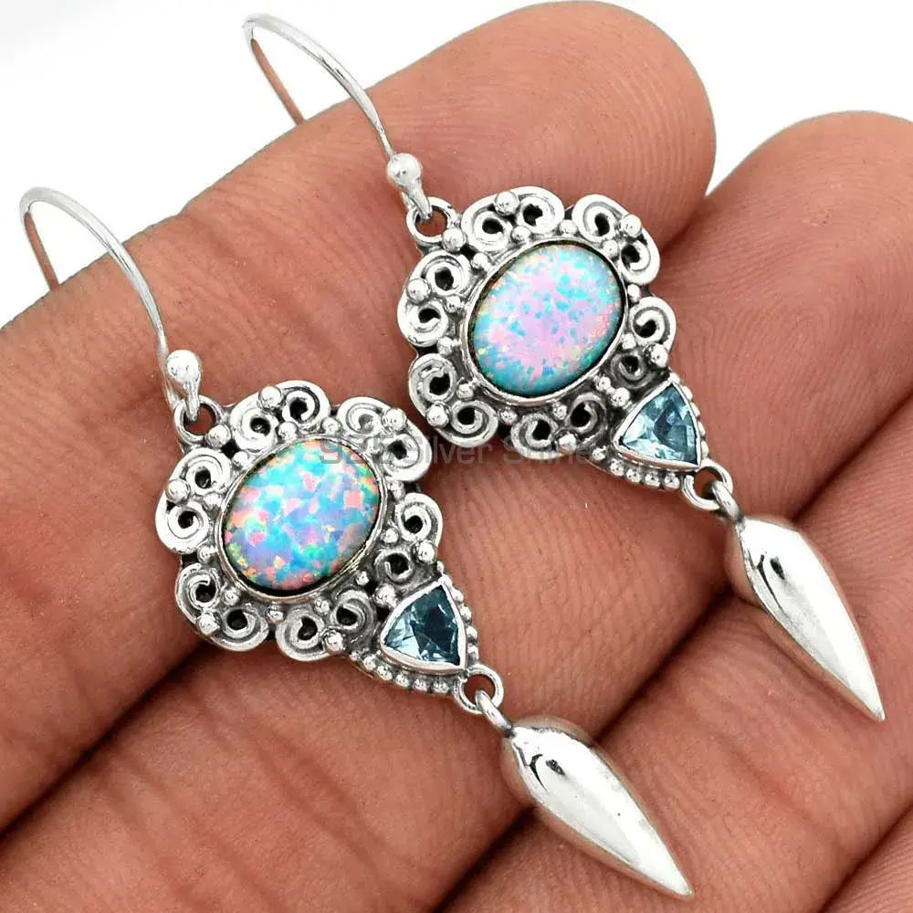 925 Sterling Silver Earrings In Semi Precious Multi Gemstone 925SE2434_1