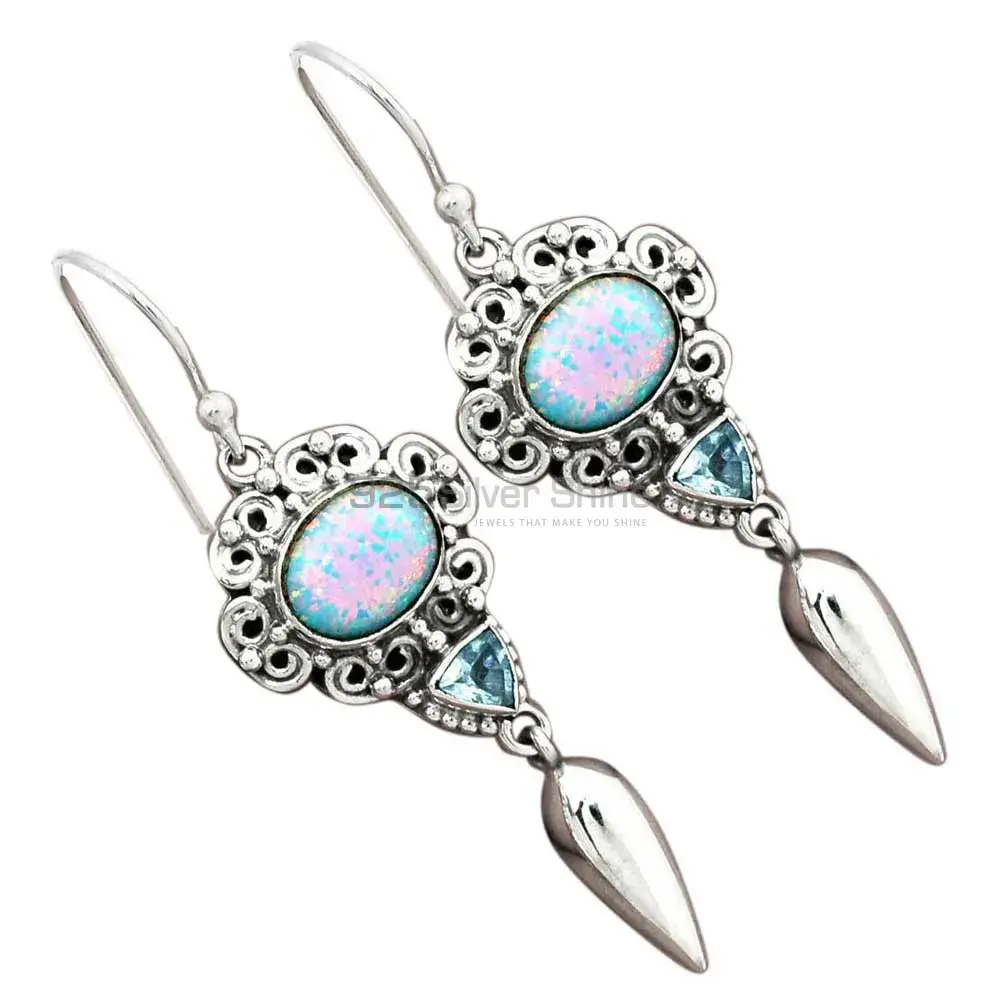 925 Sterling Silver Earrings In Semi Precious Multi Gemstone 925SE2434_2