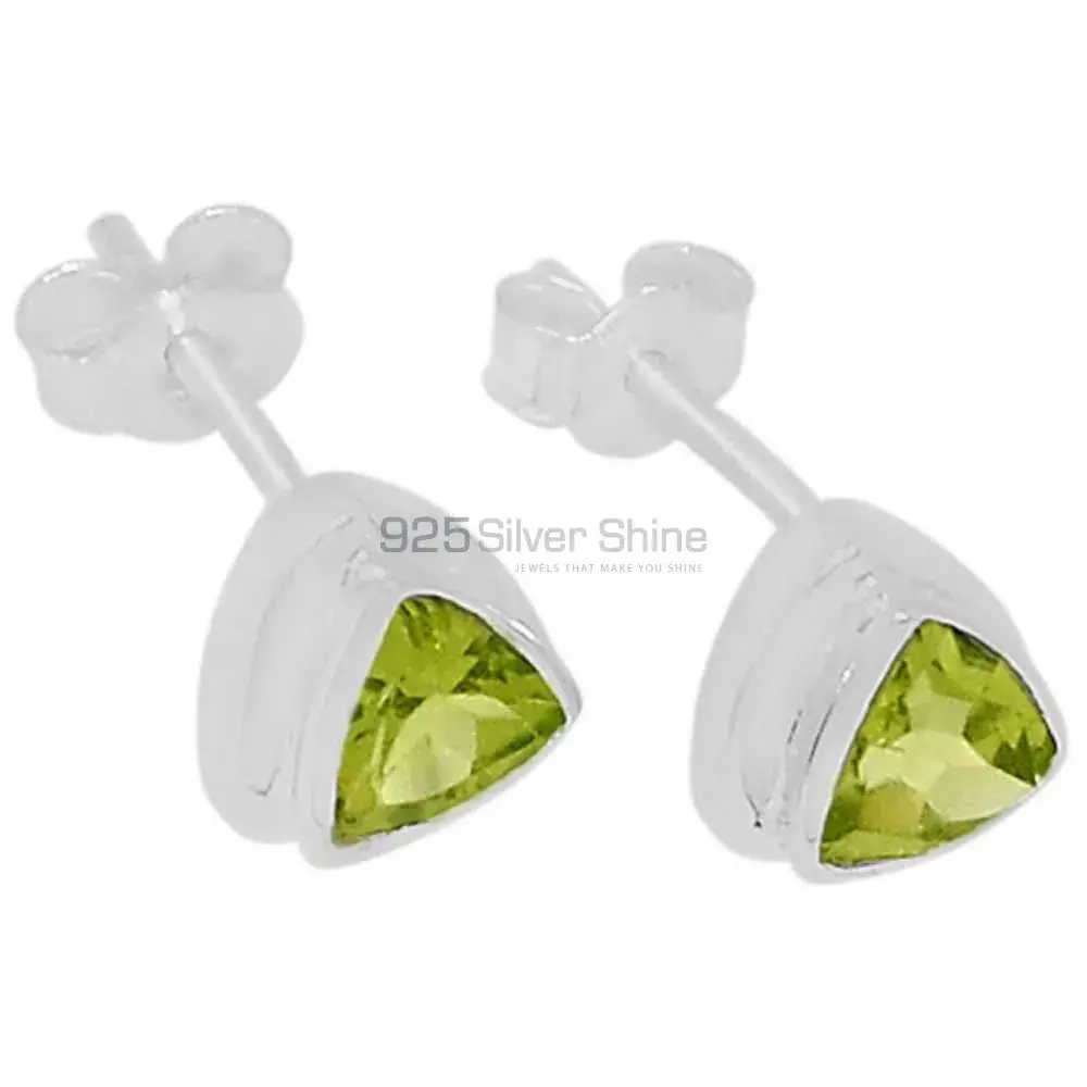 925 Sterling Silver Earrings In Semi Precious Peridot Gemstone 925SE324_0