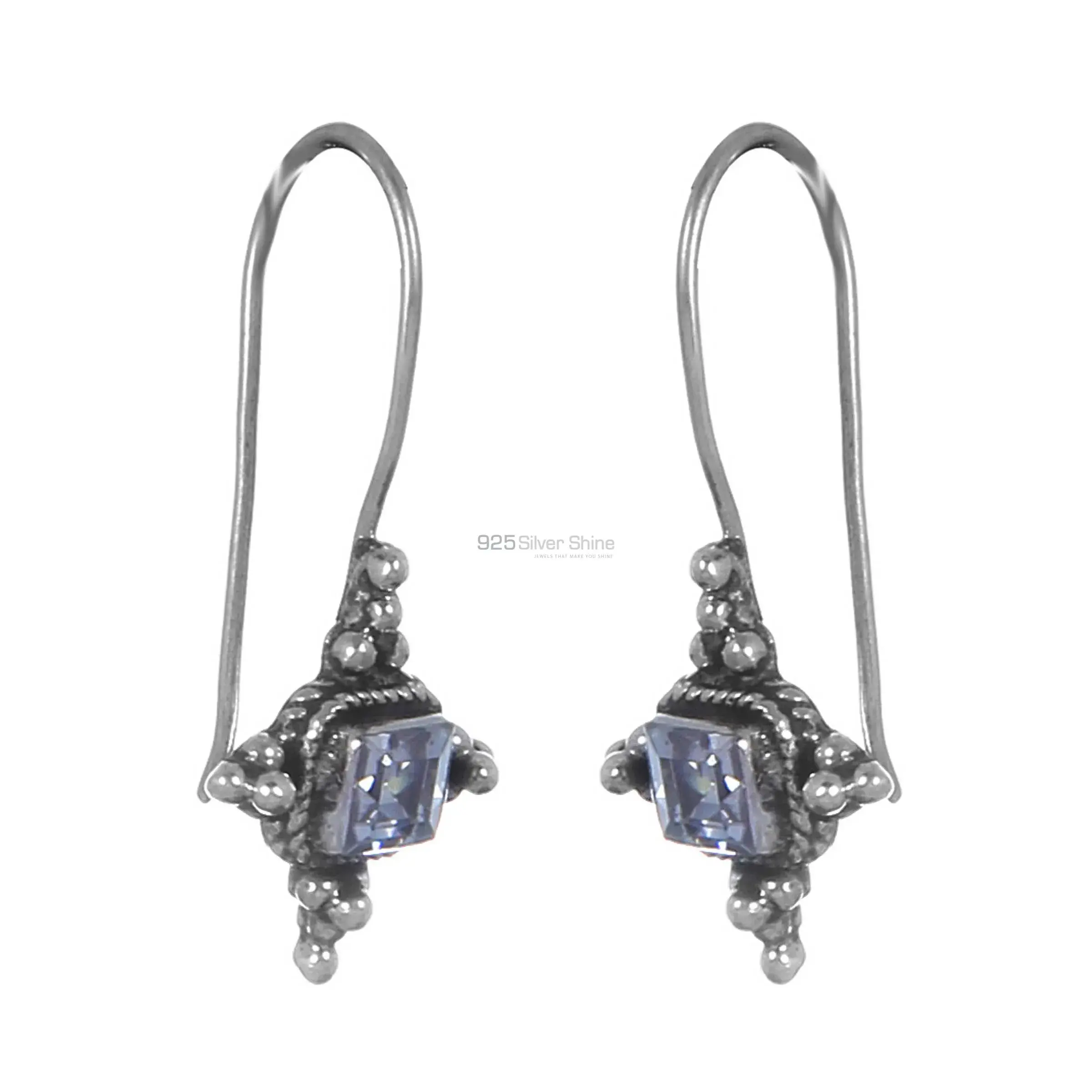 925 Sterling Silver Earrings Suppliers In Semi Precious White Topaz Gemstone 925SE245_0