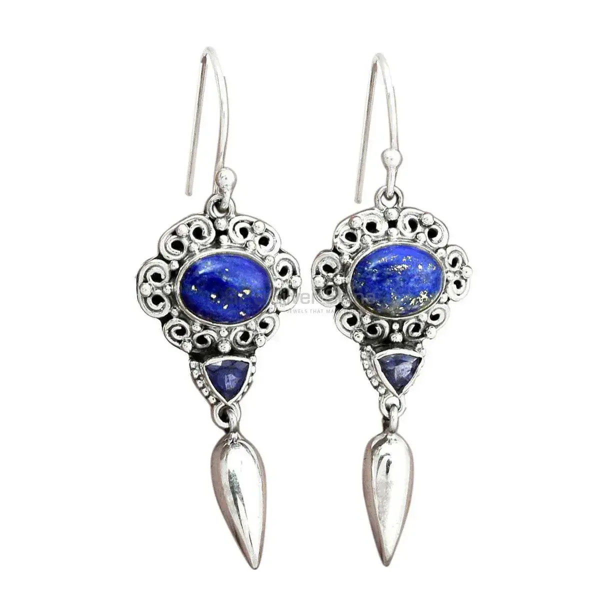 925 Sterling Silver Earrings In Genuine Multi Gemstone 925SE2432_0