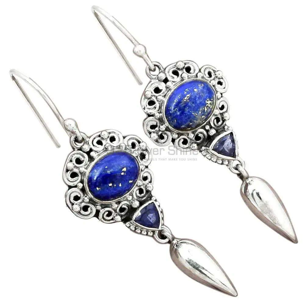 925 Sterling Silver Earrings In Genuine Multi Gemstone 925SE2432_2