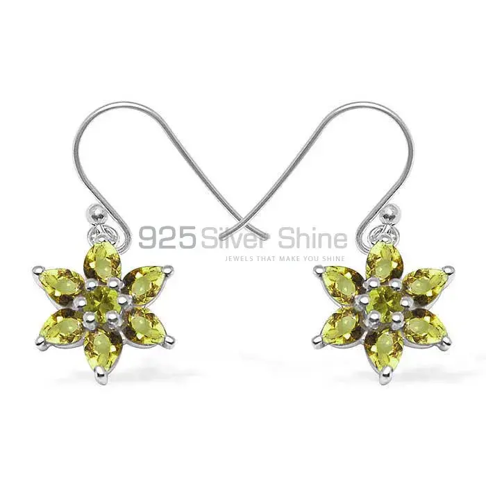 925 Sterling Silver Earrings Wholesaler In Genuine Peridot Gemstone 925SE1033