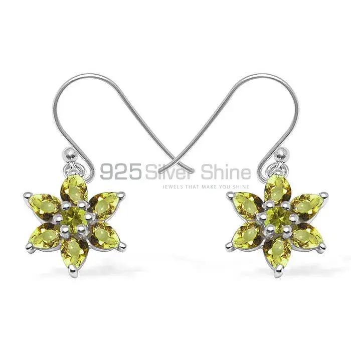 925 Sterling Silver Earrings In Genuine Peridot Gemstone 925SE1033