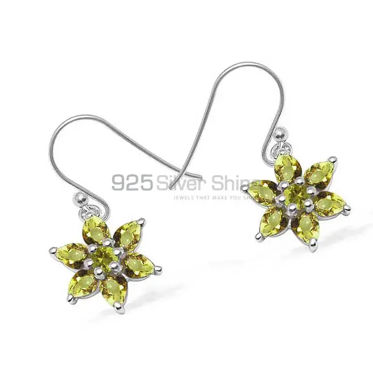 925 Sterling Silver Earrings Wholesaler In Genuine Peridot Gemstone 925SE1033_0