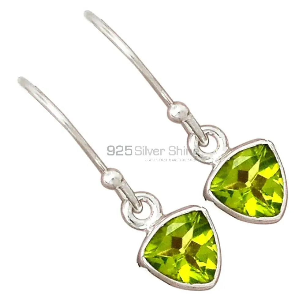 925 Sterling Silver Earrings Wholesaler In Genuine Peridot Gemstone 925SE2353_0