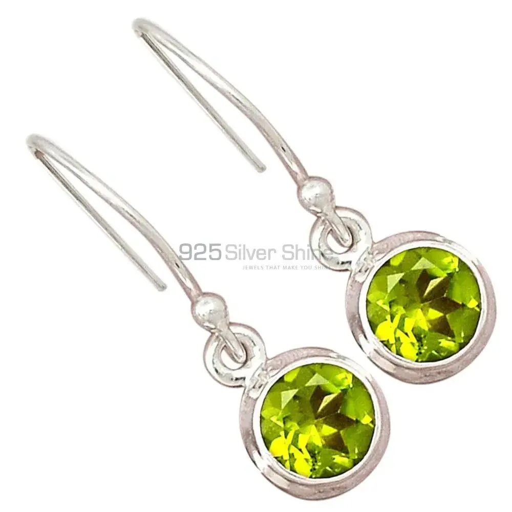 925 Sterling Silver Earrings Wholesaler In Genuine Peridot Gemstone 925SE2353_2