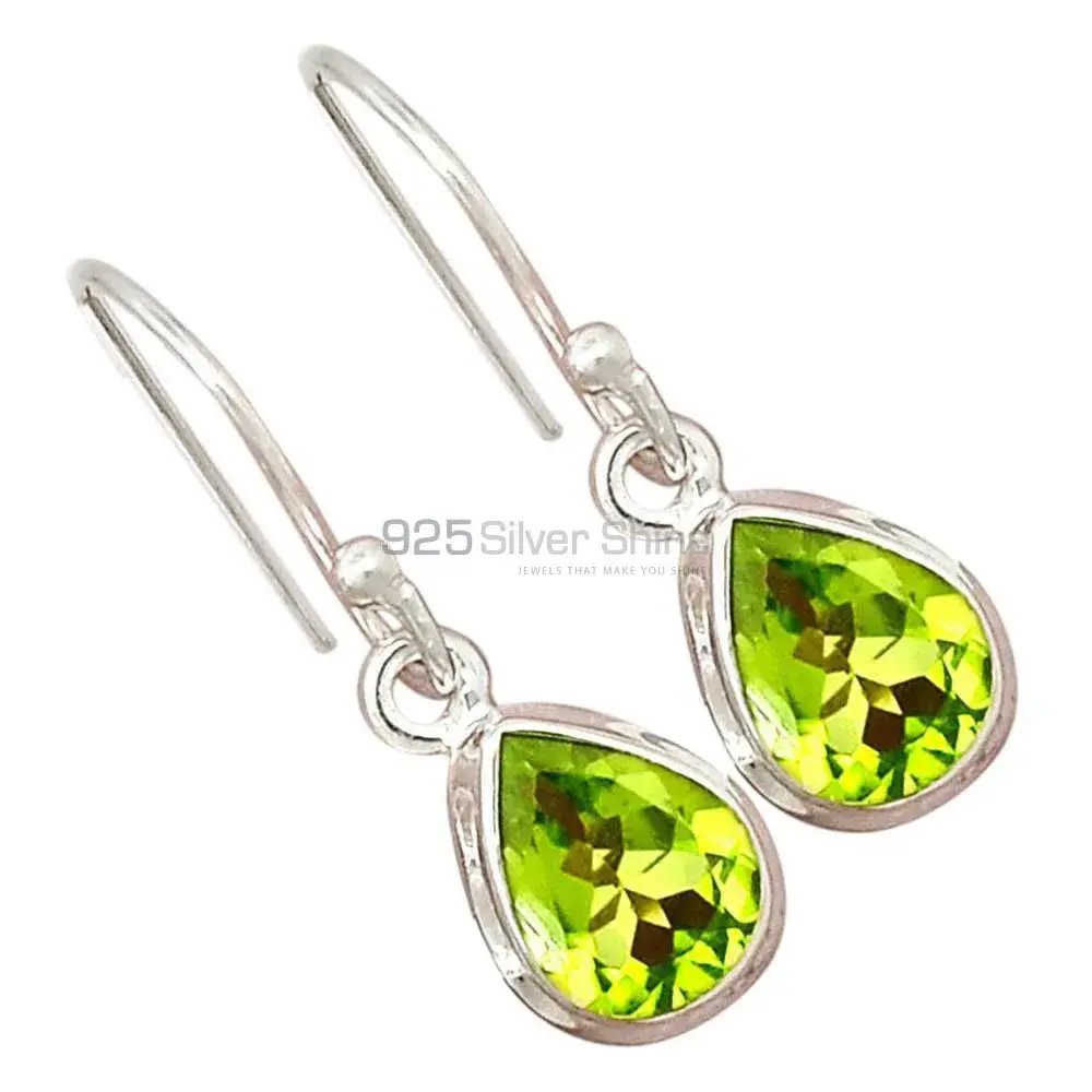 925 Sterling Silver Earrings Wholesaler In Genuine Peridot Gemstone 925SE2353_3