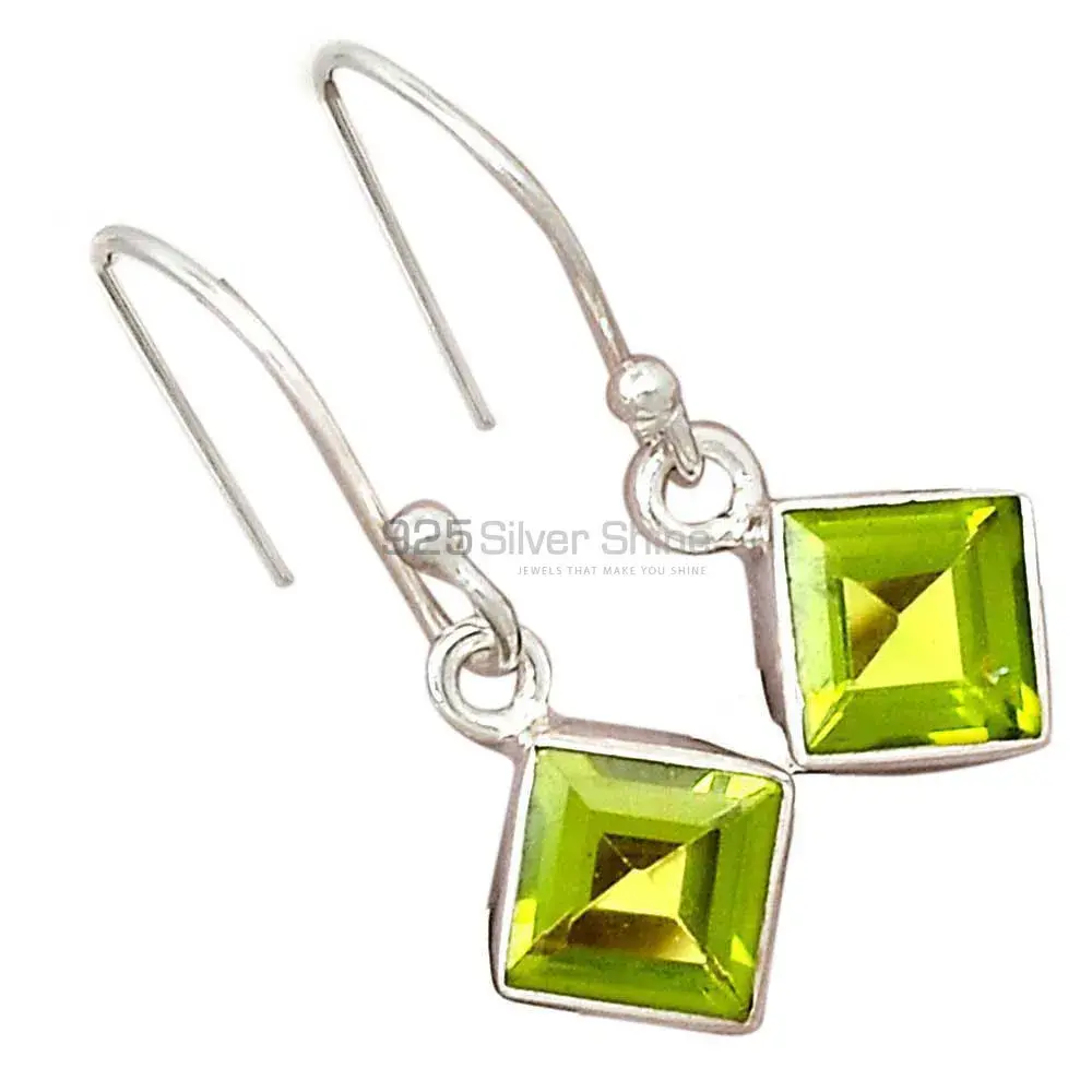 925 Sterling Silver Earrings In Genuine Peridot Gemstone 925SE2353_6