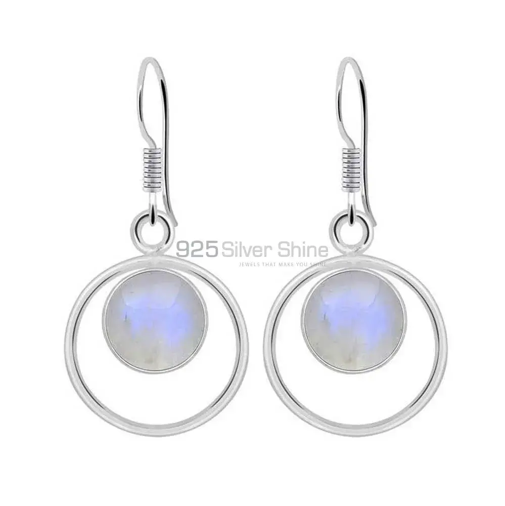 925 Sterling Silver Earrings In Genuine Rainbow Moonstone 925SE2015_0