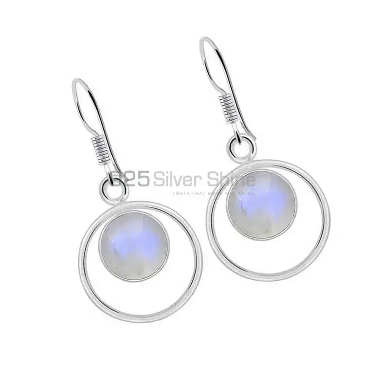 925 Sterling Silver Earrings In Genuine Rainbow Moonstone 925SE2015_1