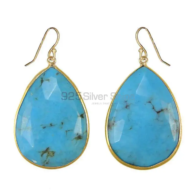 925 Sterling Silver Earrings In Genuine Turquoise Gemstone 925SE1936_0