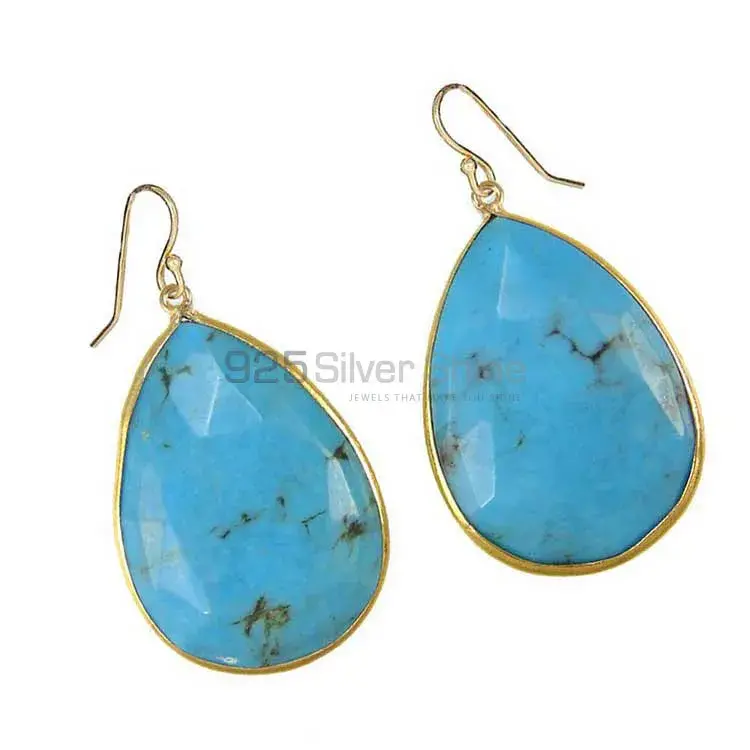 925 Sterling Silver Earrings Wholesaler In Genuine Turquoise Gemstone 925SE1936_0