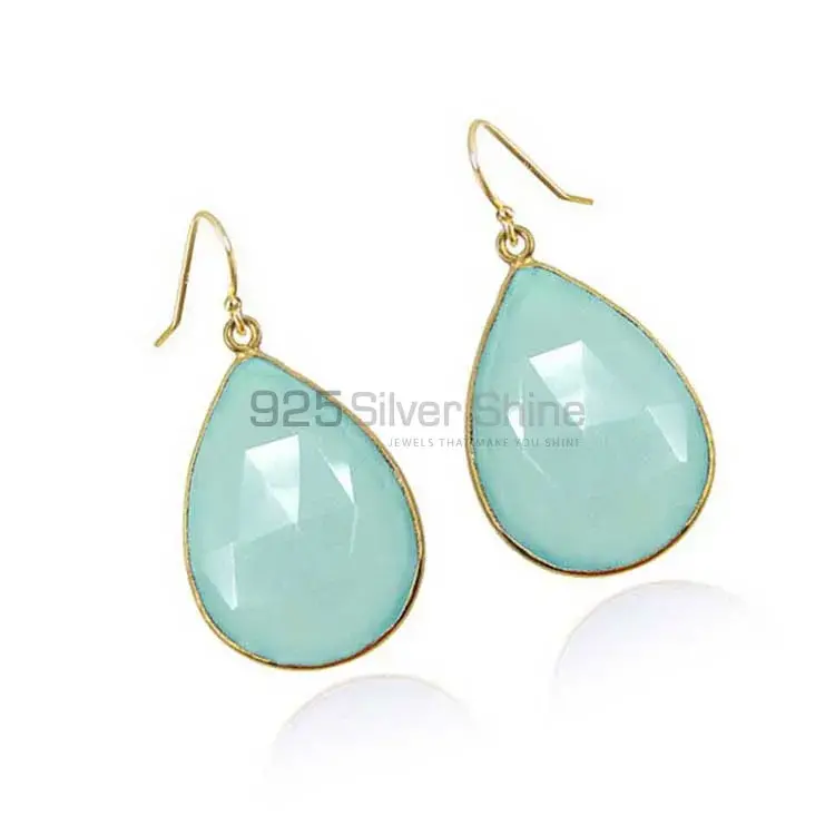 925 Sterling Silver Earrings Wholesaler In Natural Chalcedony Gemstone 925SE1934_0