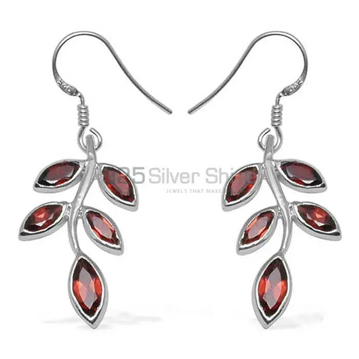 925 Sterling Silver Earrings Wholesaler In Natural Garnet Gemstone 925SE715