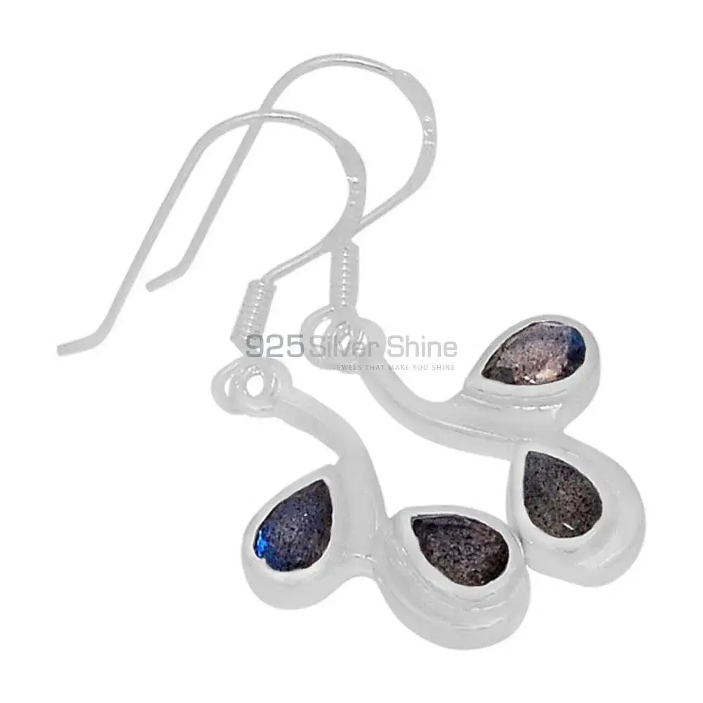 925 Sterling Silver Earrings In Natural Labradorite Gemstone 925SE557