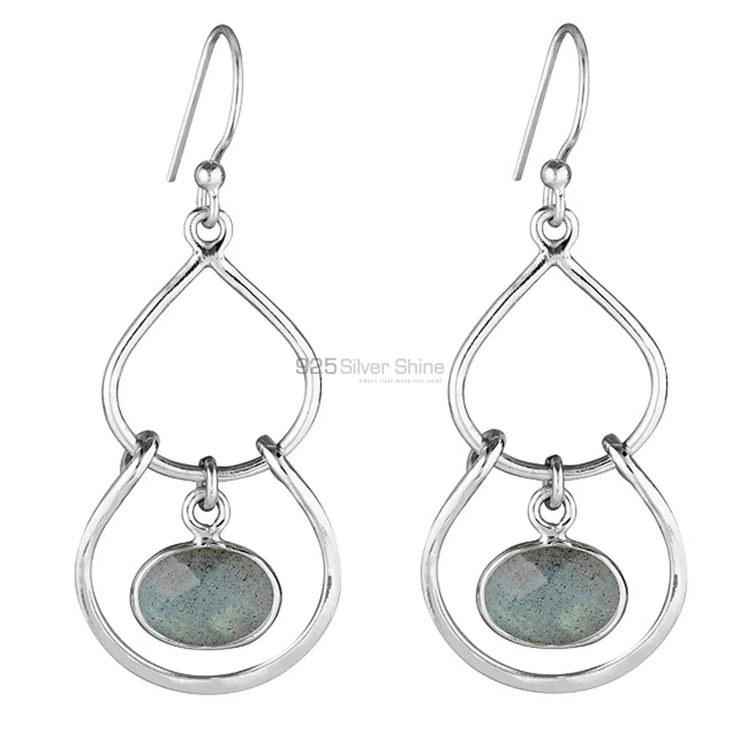 925 Sterling Silver Earrings Wholesaler In Natural Labradorite Gemstone 925SE1855