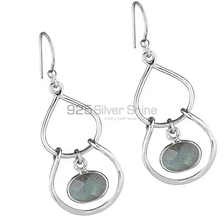 925 Sterling Silver Earrings In Natural Labradorite Gemstone 925SE1855_1